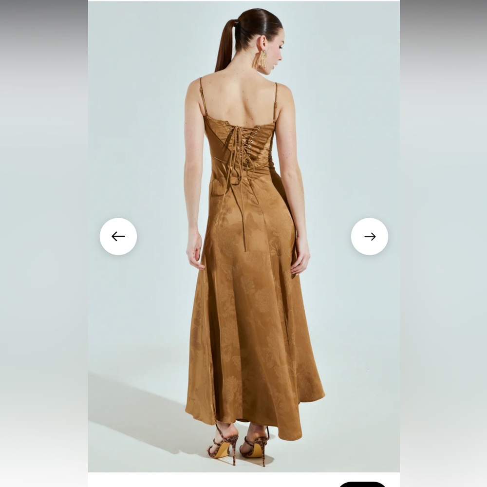 AKIRA THAT GIRL SATIN MAXI DRESS - Picture 4 of 9